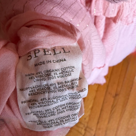 Spell & The Gypsy Clementine Mermaid Maxi Dress — Pink Ruffle Boho Cottagecore - Picture 15 of 16